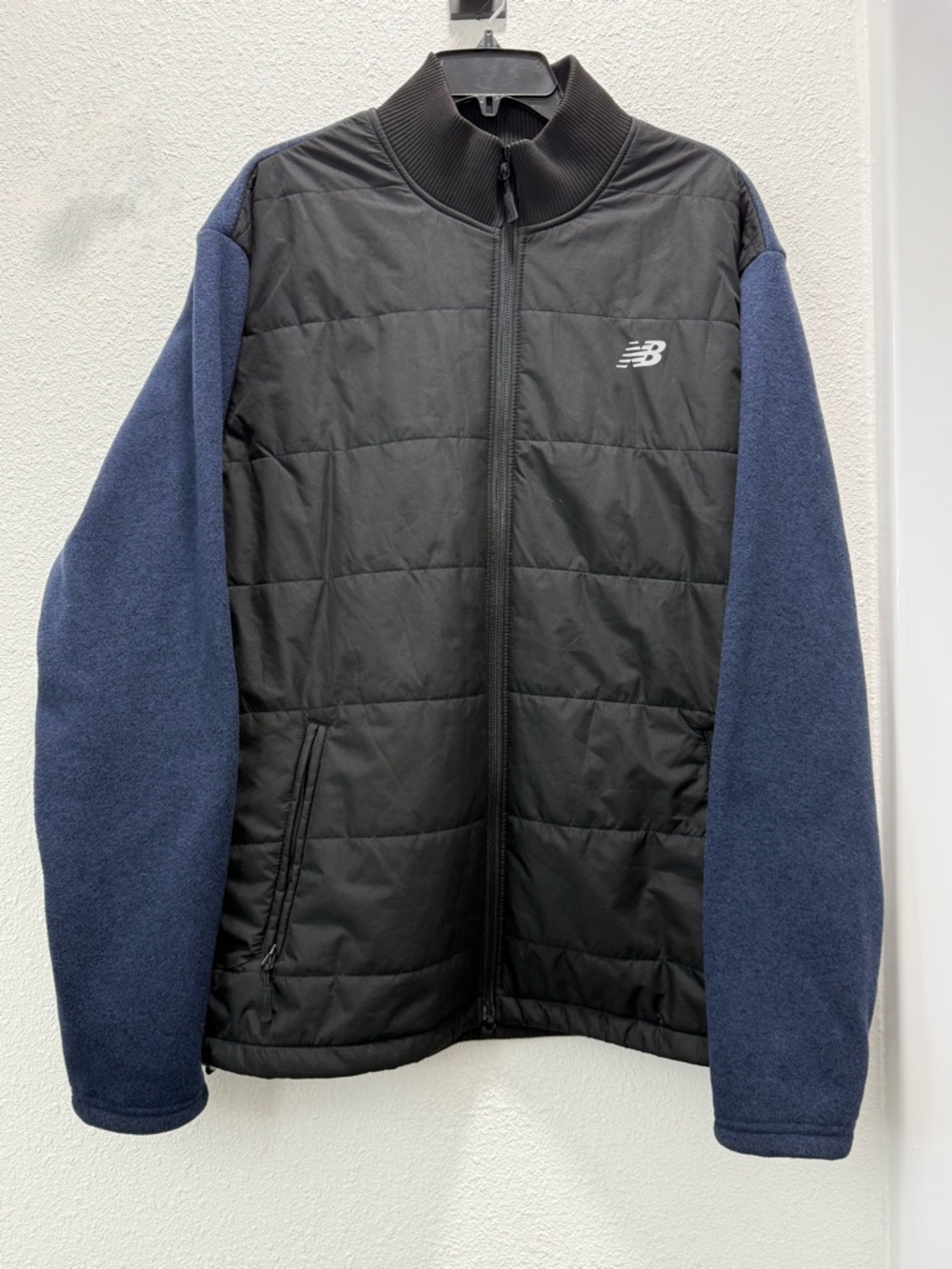 New Balance Black/Navy Zip Front Winter Fleece Polyester Jacket Sz(XL)